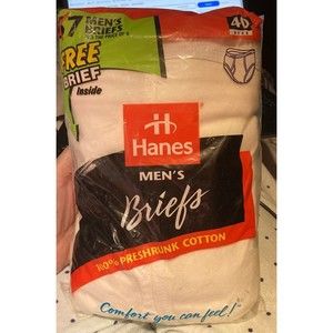 NEW Hanes Men's Briefs 1997 100% Cotton Size 40 Sealed Tightie Whities Preshrunk